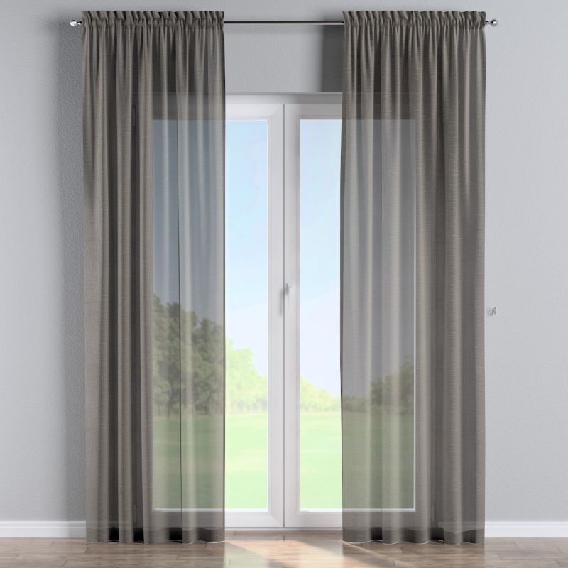 Zasłona na kanale z grzywką Dekoria 140x260 cm Alara Premium szary 1 szt.