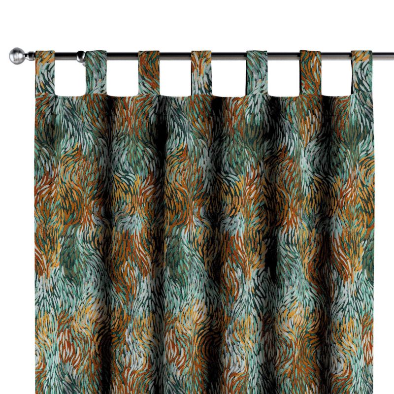 Zasłona na szelkach 1 szt. 130 x 245 cm Dekoria abstrakcyjny zielono-pomarańczowy wzór  1 szt.