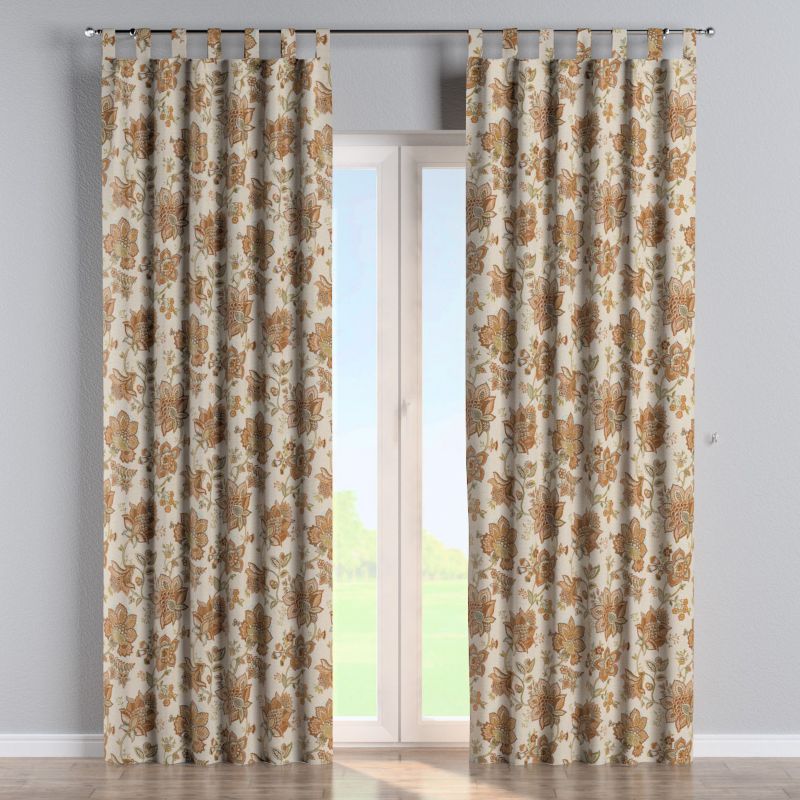 Zasłona na szelkach 1 szt. 130 x 245 cm Dekoria beżowe kwiaty 1 szt.