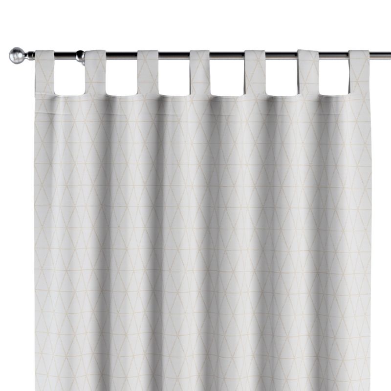 Zasłona na szelkach 1 szt. 130 x 245 cm Dekoria beżowe trójkąty na kremowo-białym tle 1 szt.