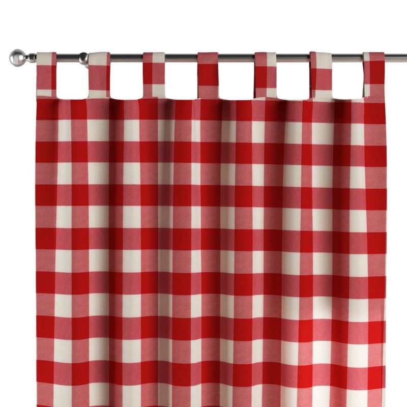 Zasłona na szelkach 1 szt. 130 x 245 cm Dekoria czerwono-biała krata (5,5x5,5cm) 1 szt.