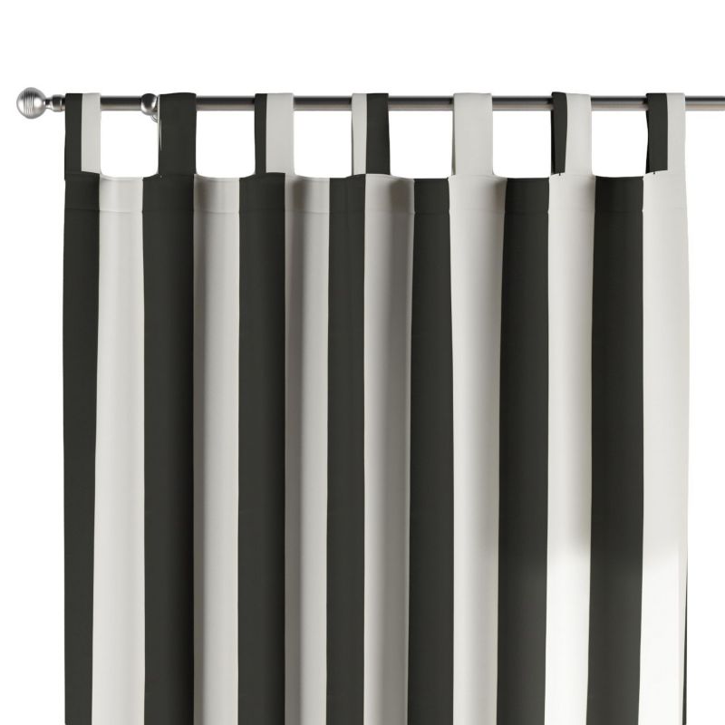 Zasłona na szelkach 1 szt. 130 x 245 cm Dekoria pasy czarno-białe 1 szt.