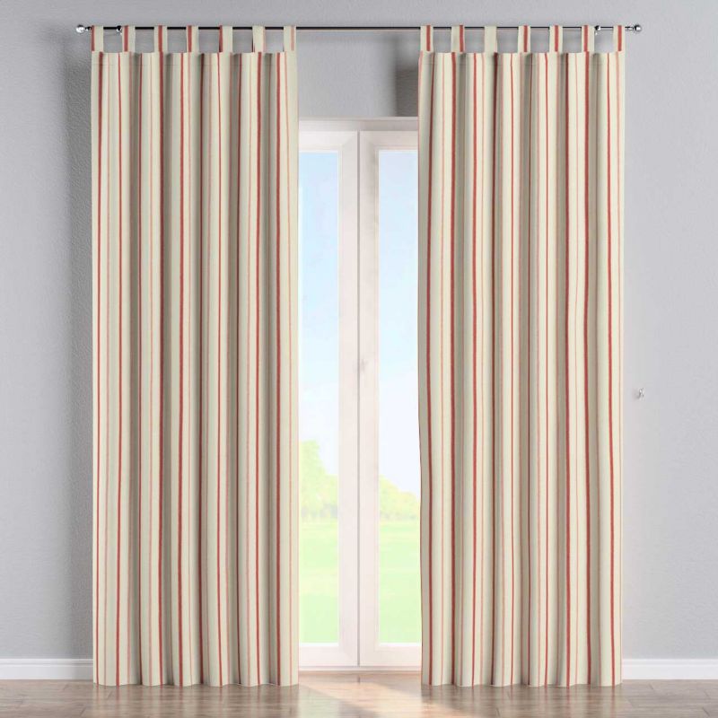 Zasłona na szelkach 1 szt. 130 x 260 cm Dekoria czerwone paski na tle ecru 1 szt.