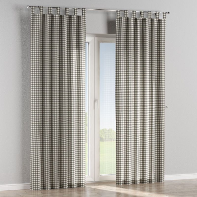 Zasłona na szelkach 1 szt. 130 x 260 cm Dekoria szaro-biała kratka (1,5x1,5cm) 1 szt.