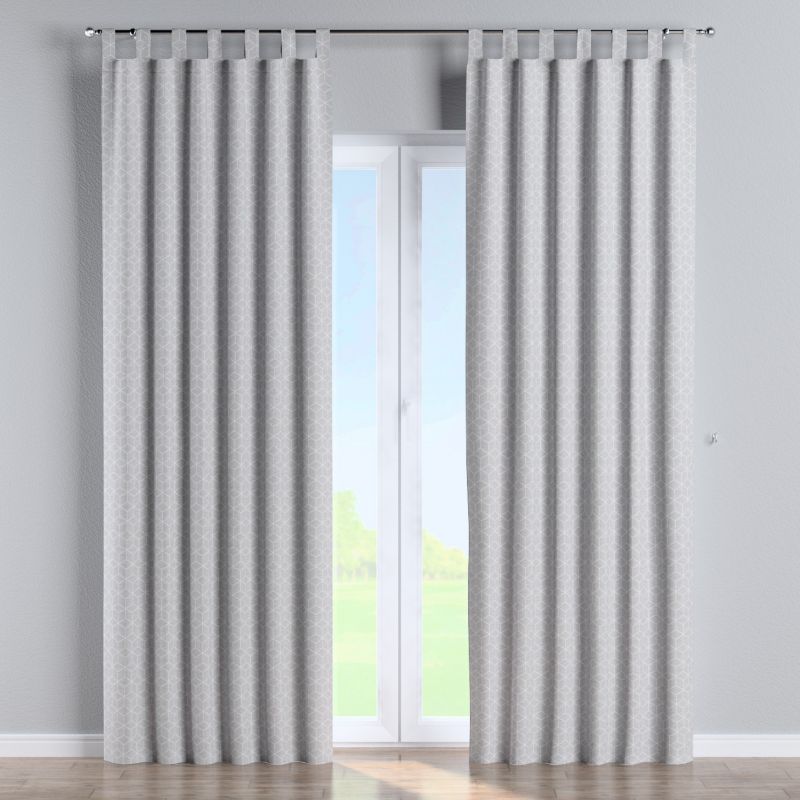 Zasłona na szelkach 1 szt. 130 x 260 cm Dekoria wzór sześcianów na szarym tle 1 szt.