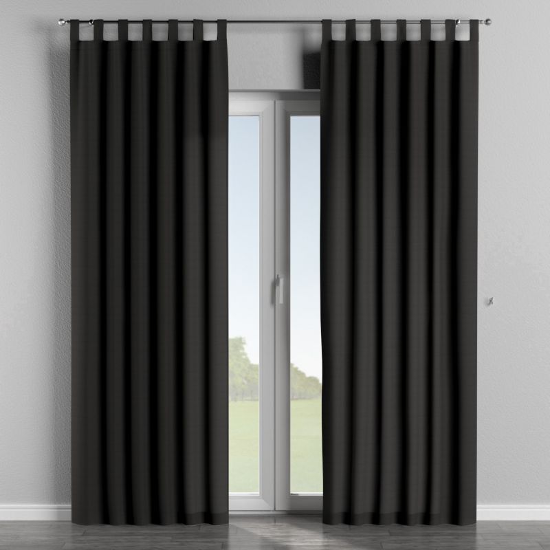 Zasłona na szelkach Dekoria 130x245 cm Cotton Panama Shadow grey grafitowy 1 szt.