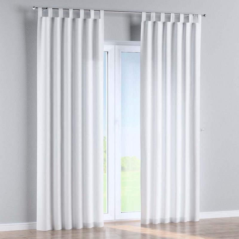 Zasłona na szelkach Dekoria 130x245 cm Damasco biały z połyskiem 1 szt.