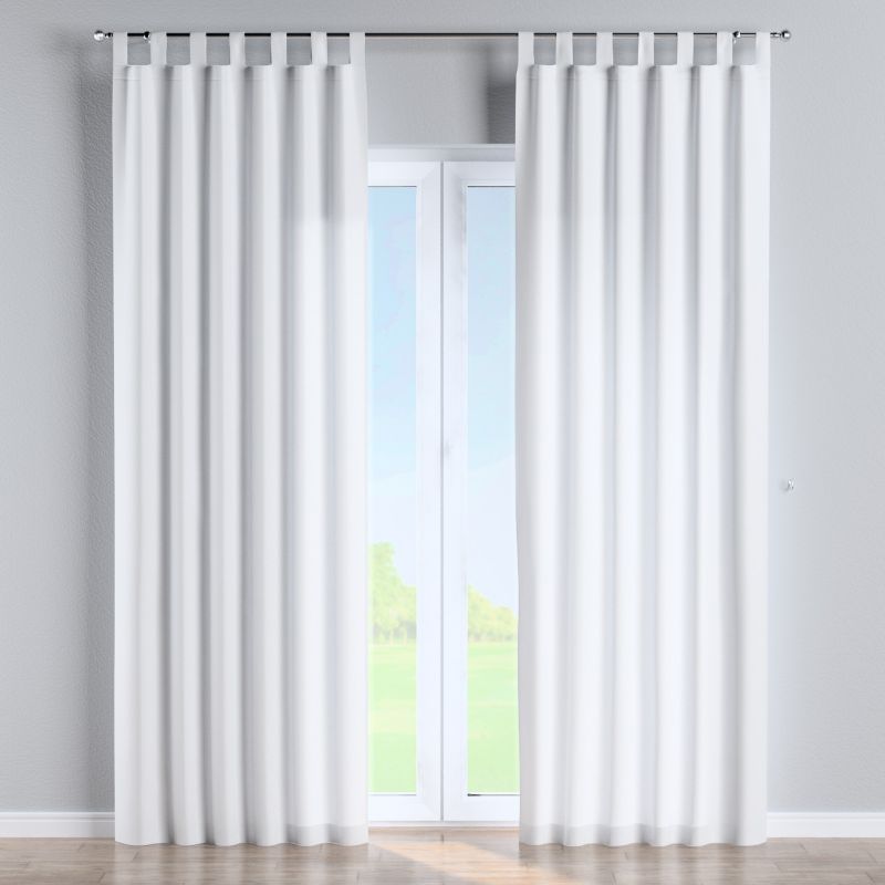 Zasłona na szelkach Dekoria 130x245 cm Damasco biały z połyskiem 1 szt.