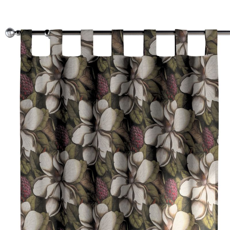 Zasłona na szelkach Dekoria 130x245 cm Eden beżowo-zielony motyw kwiatowy 1 szt.