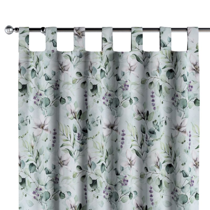 Zasłona na szelkach Dekoria 130x245 cm Flowers magnolie na miętowym tle 1 szt.