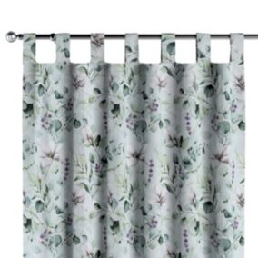 Zasłona na szelkach Dekoria 130x245 cm Flowers magnolie na miętowym tle 1 szt.