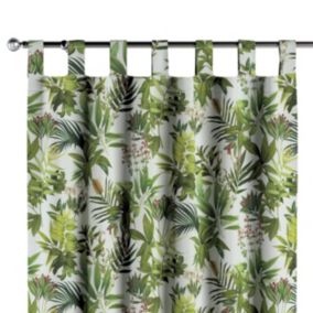 Zasłona na szelkach Dekoria 130x245 cm Flowers zielono-czerwona roślinność na białym tle 1 szt.