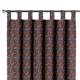 Zasłona na szelkach Dekoria 130x245 cm Intenso Premium kolorowe kwiaty na czarnym tle 1 szt.