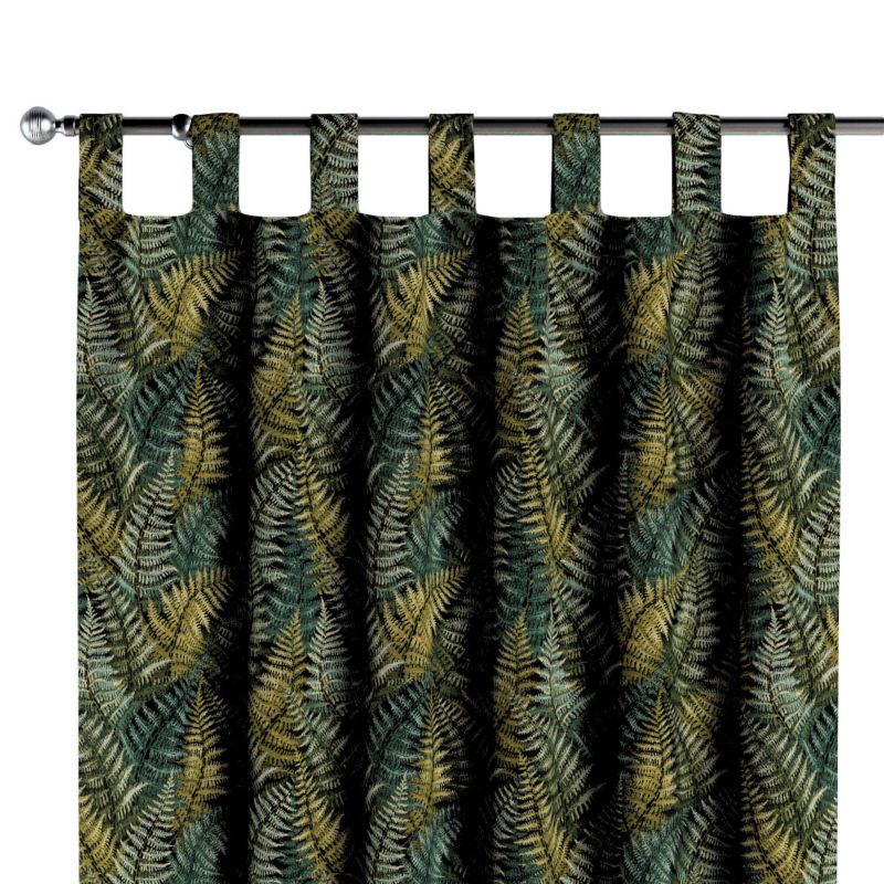 Zasłona na szelkach Dekoria 130x245 cm Intenso Premium zielone liście paproci 1 szt.