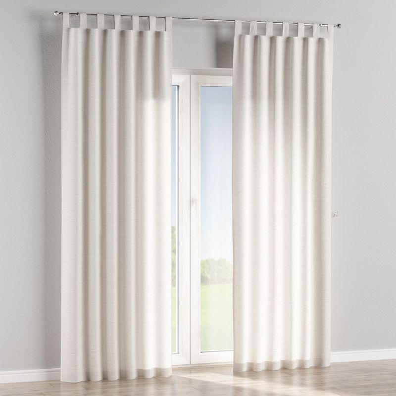 Zasłona na szelkach Dekoria 130x245 cm Linen śmietankowy biały 1 szt.