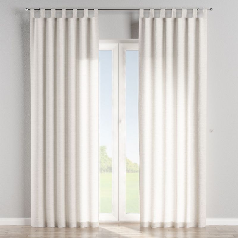 Zasłona na szelkach Dekoria 130x245 cm Linen śmietankowy biały 1 szt.