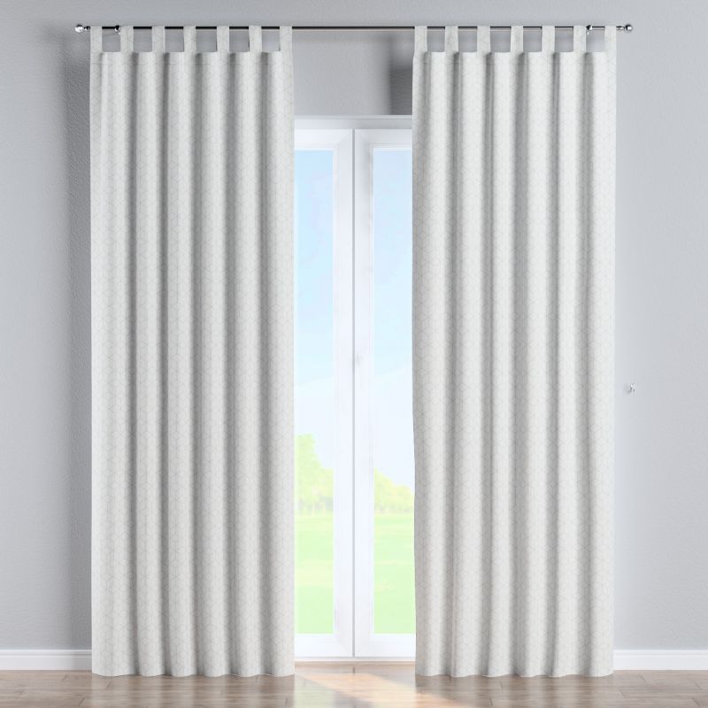 Zasłona na szelkach Dekoria 130x245 cm Sunny wzór sześcianów na białym tle 1 szt.
