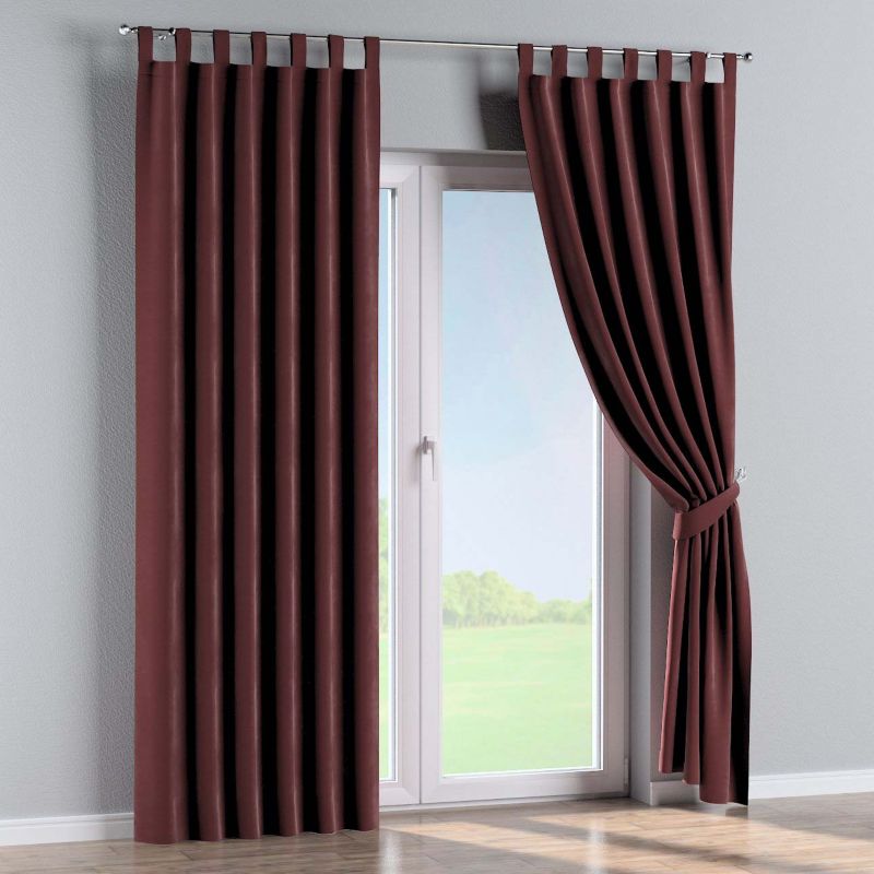 Zasłona na szelkach Dekoria 130x245 cm Velvet bordowy 1 szt.