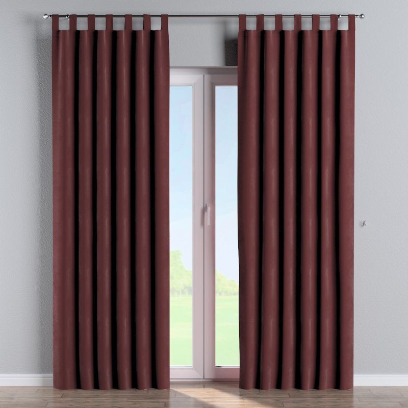 Zasłona na szelkach Dekoria 130x245 cm Velvet bordowy 1 szt.
