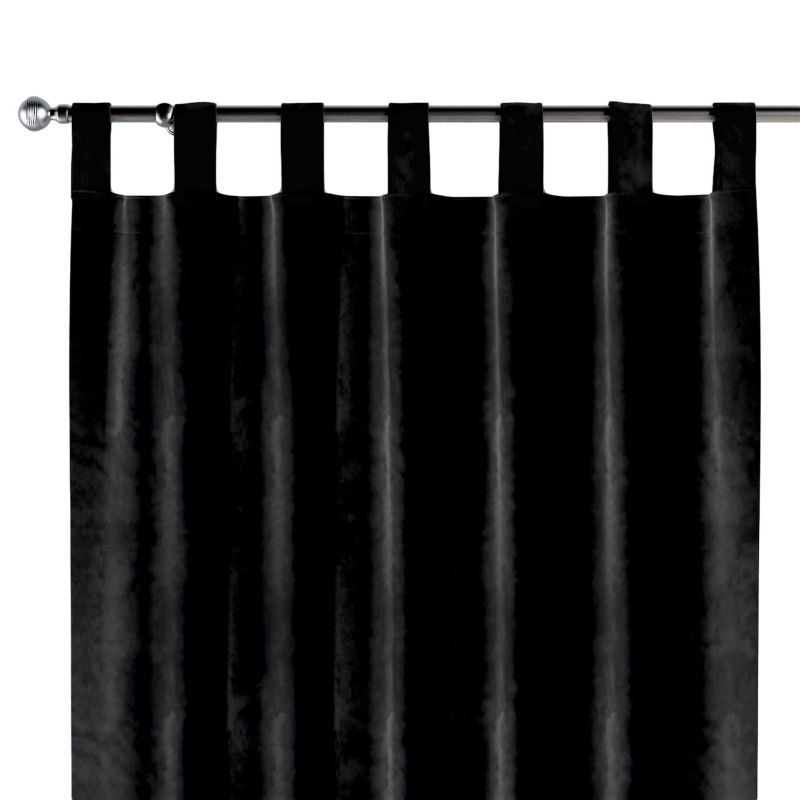 Zasłona na szelkach Dekoria 130x245 cm Velvet głęboka czerń 1 szt.