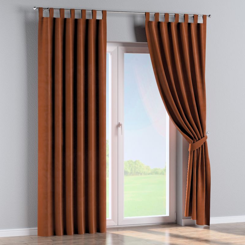 Zasłona na szelkach Dekoria 130x245 cm Velvet karmelowy 1 szt.