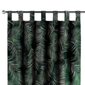 Zasłona na szelkach Dekoria 130x245 cm Velvet liscie na zielonym tle 1 szt.