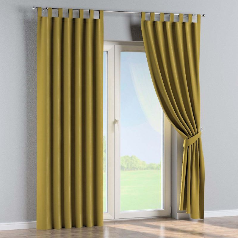 Zasłona na szelkach Dekoria 130x245 cm Velvet oliwkowy zielony 1 szt.