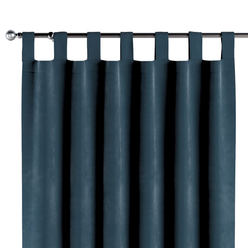 Zasłona na szelkach Dekoria 130x245 cm Velvet pruski błękit 1 szt.