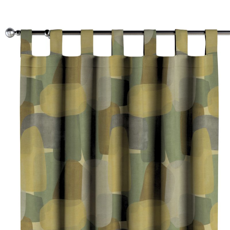 Zasłona na szelkach Dekoria 130x260 cm Aria abstrakcyjny wzór w zielono-brązowej kolorystyce 1 szt.