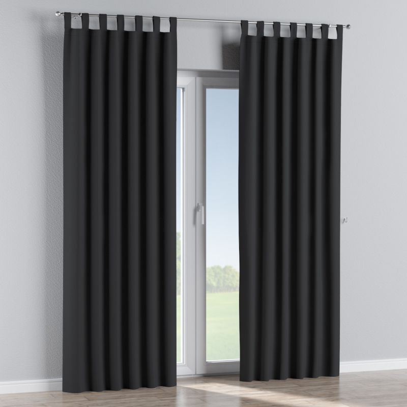 Zasłona na szelkach Dekoria 130x260 cm Blackout - zaciemniające czarny 1 szt.