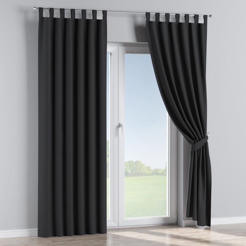 Zasłona na szelkach Dekoria 130x260 cm Blackout - zaciemniające czarny 1 szt.