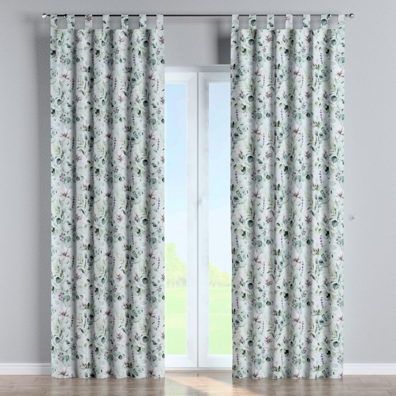 Zasłona na szelkach Dekoria 130x260 cm Flowers magnolie na miętowym tle 1 szt.