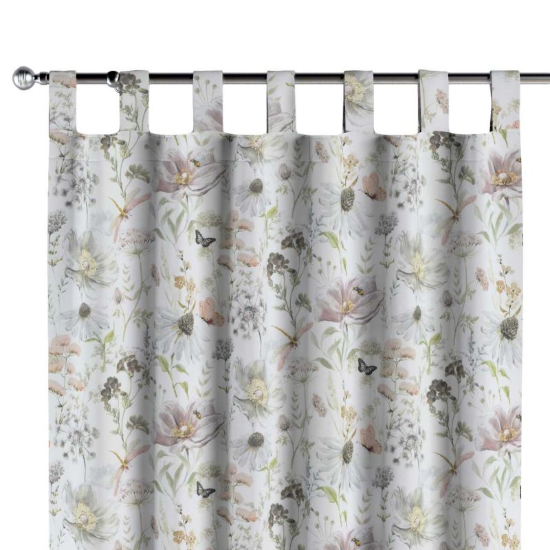 Zasłona na szelkach Dekoria 130x260 cm Gardenia pastelowe kwiaty na białym tle 1 szt.