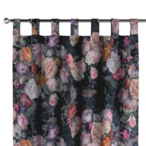 Zasłona na szelkach Dekoria 130x260 cm Gardenia wielobarwne kwiaty na ciemnym tle 1 szt.
