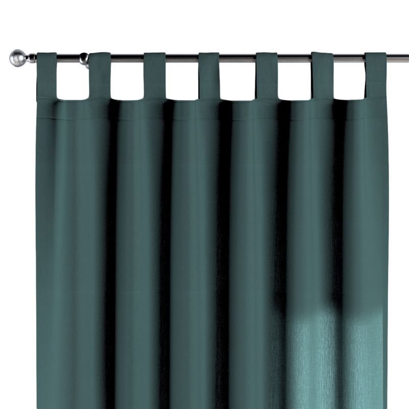 Zasłona na szelkach Dekoria 130x260 cm Linen zgaszona szmaragdowa zieleń 1 szt.
