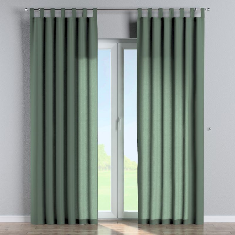 Zasłona na szelkach Dekoria 130x260 cm Linen zgaszony zielony 1 szt.
