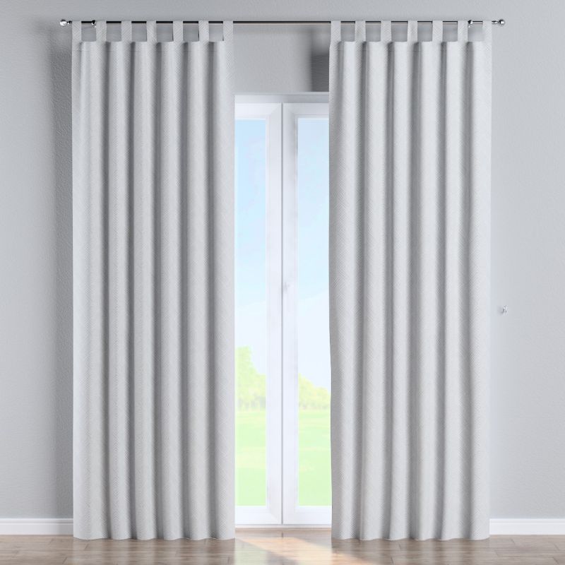 Zasłona na szelkach Dekoria 130x260 cm Sunny szaro-białe wzory geometryczne 1 szt.