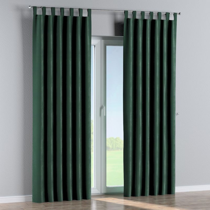 Zasłona na szelkach Dekoria 130x260 cm Velvet ciemny zielony 1 szt.