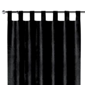 Zasłona na szelkach Dekoria 130x260 cm Velvet głęboka czerń 1 szt.
