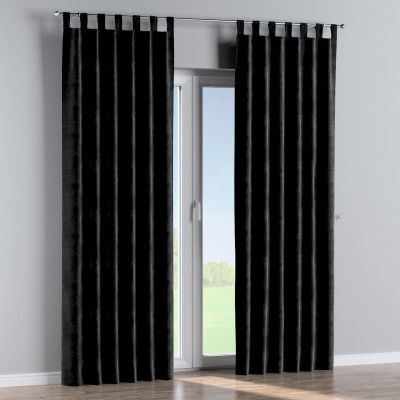Zasłona na szelkach Dekoria 130x260 cm Velvet głęboka czerń 1 szt.