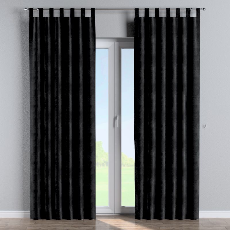 Zasłona na szelkach Dekoria 130x260 cm Velvet głęboka czerń 1 szt.