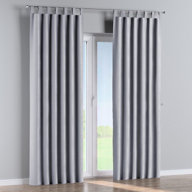 Zasłona na szelkach Dekoria 130x260 cm Velvet srebrzysty szary 1 szt.
