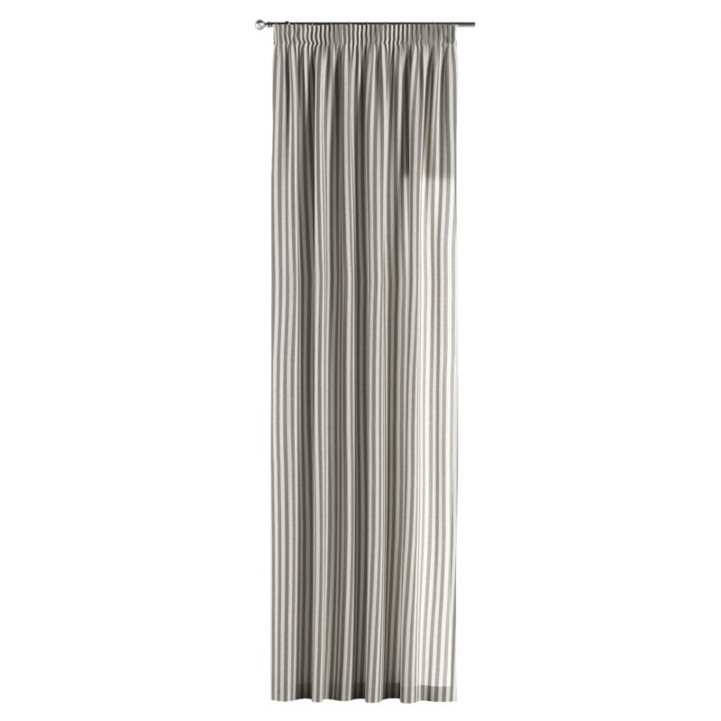 Zasłona na taśmie marszczącej 1 szt. 130 x 245 cm Dekoria szaro-białe pasy (1,5cm) 1 szt.