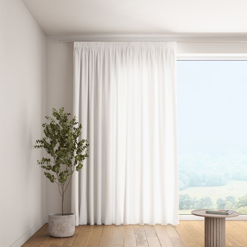 Zasłona na taśmie marszczącej 1 szt. 130 x 260 cm Dekoria biały z połyskiem  1 szt.