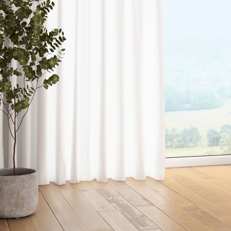 Zasłona na taśmie marszczącej 1 szt. 130 x 260 cm Dekoria biały z połyskiem  1 szt.