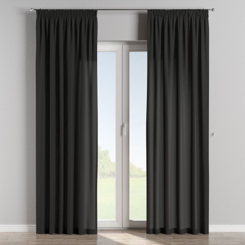 Zasłona na taśmie marszczącej 1 szt. 130 x 260 cm Dekoria czarny 1 szt.