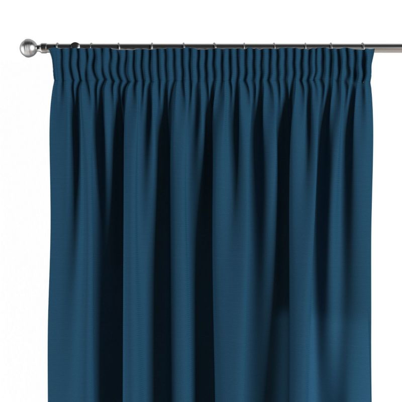 Zasłona na taśmie marszczącej Dekoria 130x245 cm Cotton Panama Ocean blue morski niebieski 1 szt.