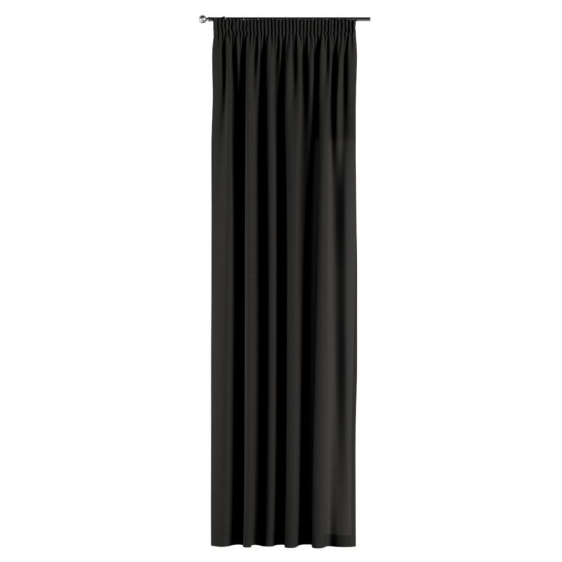 Zasłona na taśmie marszczącej Dekoria 130x245 cm Cotton Panama Shadow grey grafitowy 1 szt.