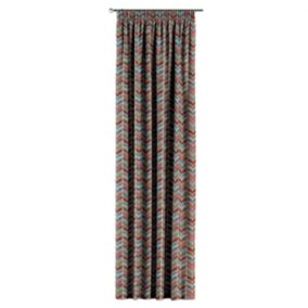 Zasłona na taśmie marszczącej Dekoria 130x245 cm Intenso Premium różowo-niebieski motyw roślinny 1 szt.