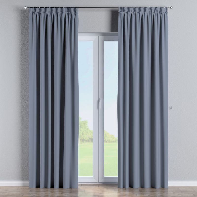 Zasłona na taśmie marszczącej Dekoria 130x260 cm Blackout - zaciemniające stalowy szary 1 szt.